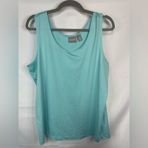 Chicos teal tank top, a great basic. Doesn’t wrinkle and great for travel!